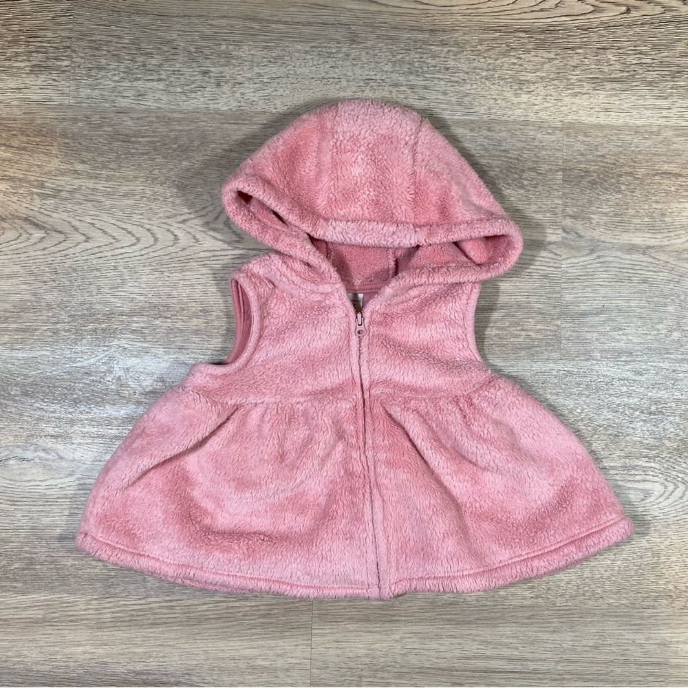 Just One You By Carter's Fleece Full Zip Vest Hoodie Girls Baby 18 Months Pink